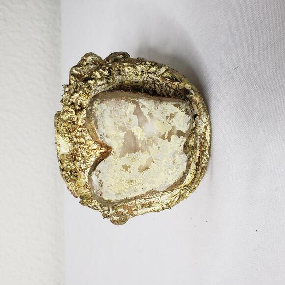 Vtg Unique Mini Santa in Gold Christmas Candle - Picture 5 of 5